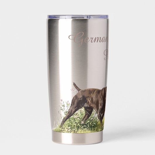 Deutsche Kurzzeiger Thermobecher (Vorderseite)