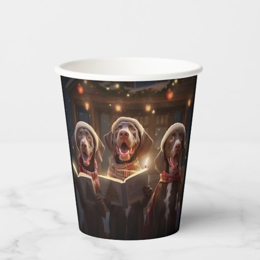 Deutsche Kurzzeiger Weihnachtsfeiern Pappbecher (Vorderseite)