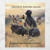 Deutsche Kurzzeiger Weinetikett (Einzelnes Label)