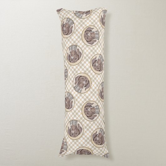 Deutsche Kurzzeitermalerei Original Art Seitenschläferkissen (Vorderseite Vertikal)