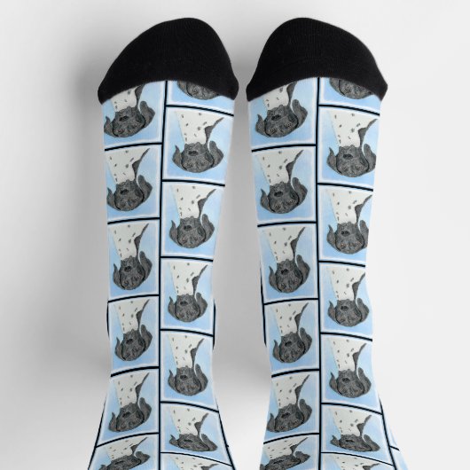 Deutsche Kurzzeitermalerei Original Art Socken (Oben)