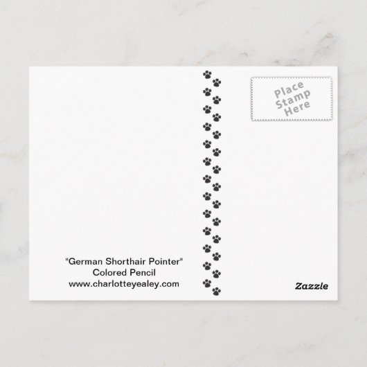 Deutsche Kurzzeitpointer Dog Postkarte (Rückseite)