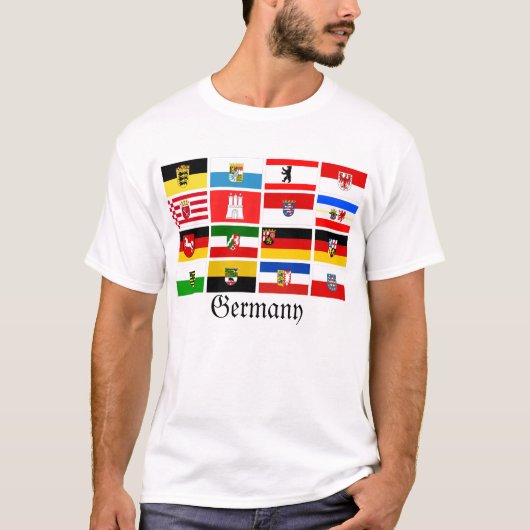 Deutsche Länder-Staats-Flaggen T-Shirt (Vorderseite)