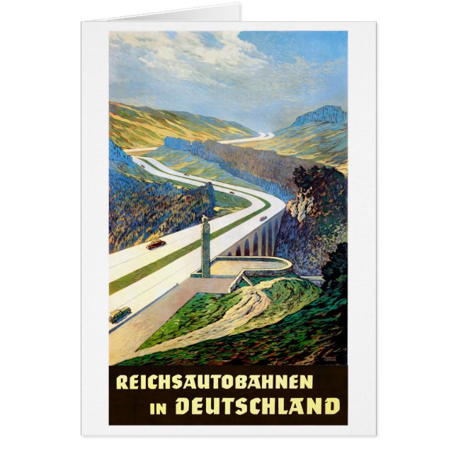 Deutsche Landstraßen-Vintages Reise-Plakat wieder (Vorne)