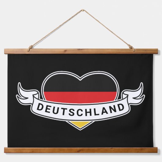 Deutsche Liebe Wandteppich Mit Holzrahmen (Vorne)