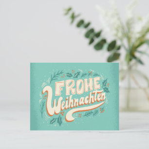 DEUTSCHE MERRY CHRISTMAS LETTERING FROHE WEIHNACHT FEIERTAGSPOSTKARTE