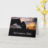 DEUTSCHE Miss You Cowgirl und Pferd Karte (Gelbe Blume)