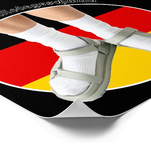 Deutsche Mode Geschmack White Sock Sandals Stereot Poster (Ecke)