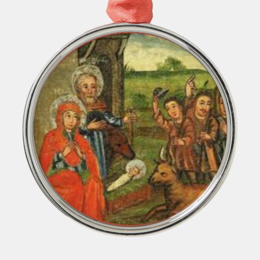 DEUTSCHE Nativity-Keramik-Verzierung Ornament Aus Metall (Vorne)