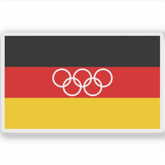 Deutsche Olympische Flagge (1959-1968) Aufkleber (Vorderseite)