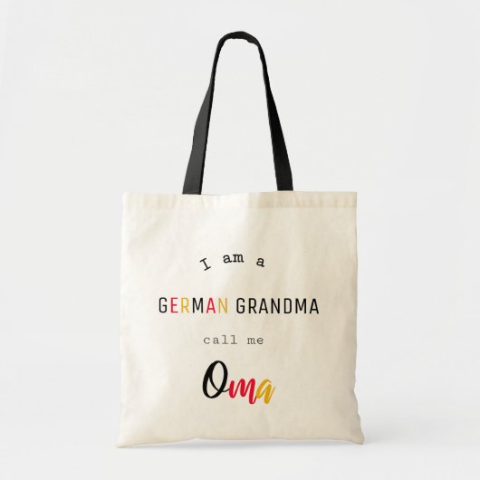 Deutsche Oma / Oma Tote Bag Tragetasche (Vorne)