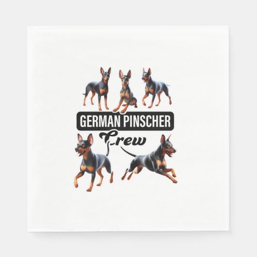 Deutsche Pinscher Crew Serviette (Vorderseite)