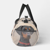 Deutsche Pinscher Malerei Schwarzer Original Hund Duffle Bag (Rechts)