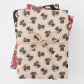 Deutsche Pinscher Malerei Schwarzer Original Hund Geschenkpapier Set (Beispiel)