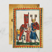 DEUTSCHE POET ALS TEUTONISCHE KNIGHT MEDIEVENTUELL POSTKARTE (Vorne/Hinten)