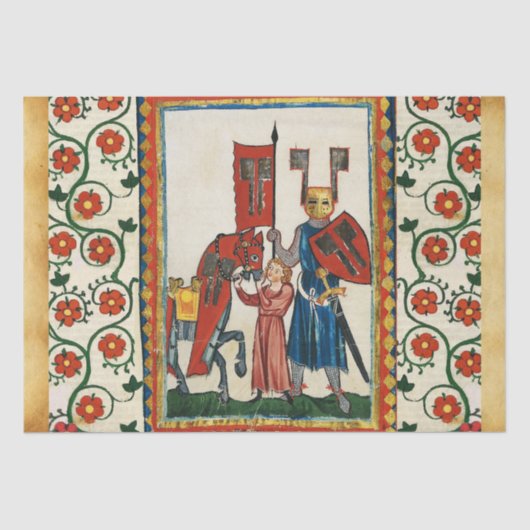 DEUTSCHE POET ALS TEUTONISCHE KNIGHT MEDIEVENTUELL SEIDENPAPIER (Vorderseite)