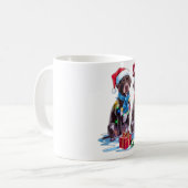 Deutsche Pointer Weihnachtsmannmütze will Weihnach Kaffeetasse (Vorderseite Links)