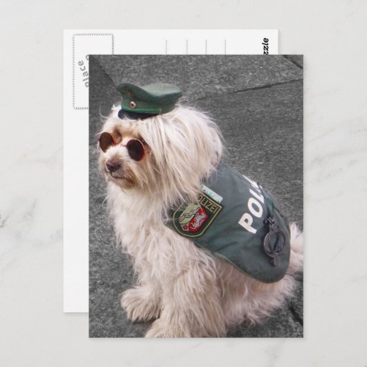 Deutsche Polizei Hund mit Handschellen Postkarte (Vorne/Hinten)