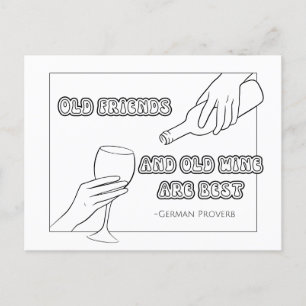 Deutsche Proverb Coloring Postcard Postkarte