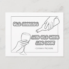 Deutsche Proverb Coloring Postcard Postkarte