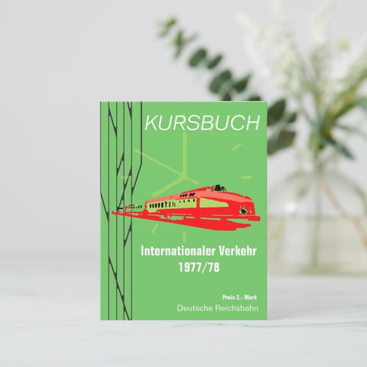 Deutsche Reichsbahn Kursbuchdesign Postkarte (Stehend Vorderseite)