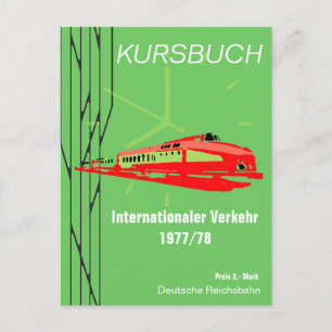 Deutsche Reichsbahn Kursbuchdesign Postkarte
