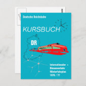 Deutsche Reichsbahn Kursbuchdesign Postkarte (Vorne/Hinten)