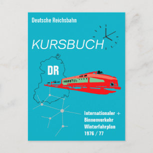 Deutsche Reichsbahn Kursbuchdesign Postkarte