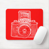 Deutsche Riesenkamera - rot und weiß Mousepad (Mit Mouse)