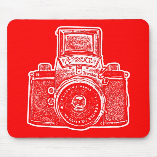 Deutsche Riesenkamera - rot und weiß Mousepad (Vorne)