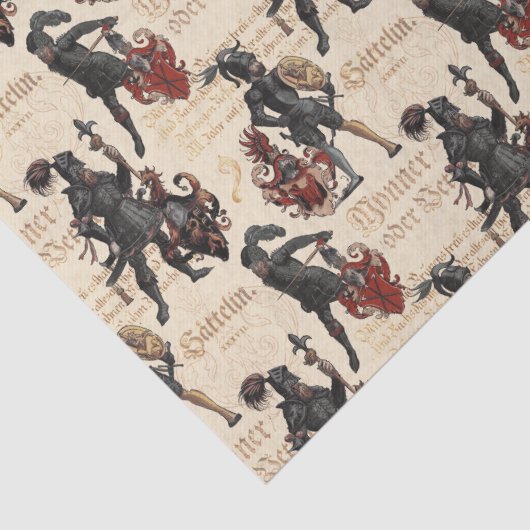 Deutsche Ritter im Rüstungswesen und Wappen Seidenpapier (Detail)