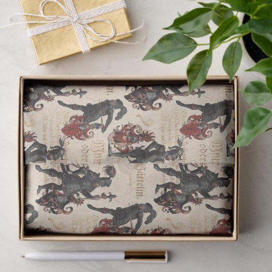 Deutsche Ritter im Rüstungswesen und Wappen Seidenpapier (Geschenk)