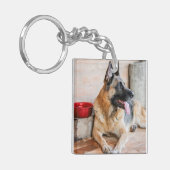 Deutsche Schafe im Wasserbecken Schlüsselanhänger (Vorderseite links)