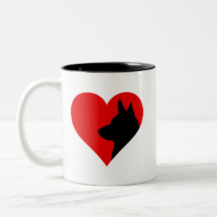 Deutsche Schäfer-Tasse Zweifarbige Tasse