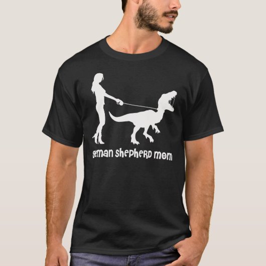 Deutsche Schäferausgabe Mama Velociraptor Edition T-Shirt (Vorderseite)