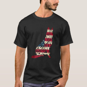Deutsche Schäferfahne Amerikanische Flagge 4. Juli T-Shirt