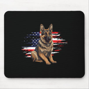 Deutsche Schäferfahne USA Flag 4. Juli Hunde Vater Mousepad