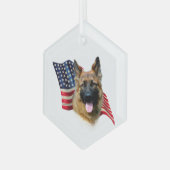 Deutsche Schäferflagge Ornament Aus Glas (Vorderseite Links)