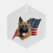 Deutsche Schäferflagge Ornament Aus Glas (Rückseite)