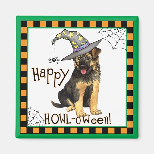 Deutsche Schäferhexe Magnet (Vorne)