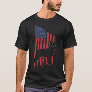 Deutsche Schäferhirte American Flag Sonnenbrille P T-Shirt