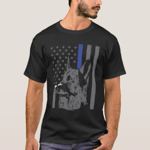 Deutsche Schäferhirte Blaue Linie Flagge K9 Polize T-Shirt