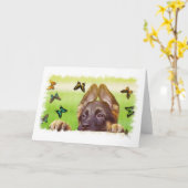 Deutsche Schäferhirte Custom Grußkarte Karte (Gelbe Blume)