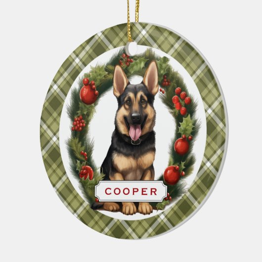 Deutsche Schäferhirte Keramik Circle Ornament (Links)