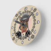 Deutsche Schäferhirte mit Brillenuhr Runde Wanduhr (Winkel)