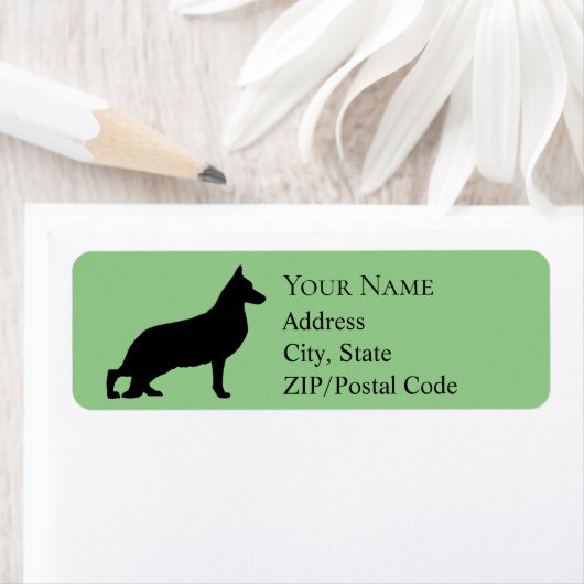 Deutsche Schäferhirte Silhouette Rücksendeadresse (Insitu)