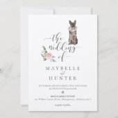 Deutsche Schäferhirte und Blütenrosa Rose Einladung (Vorderseite)