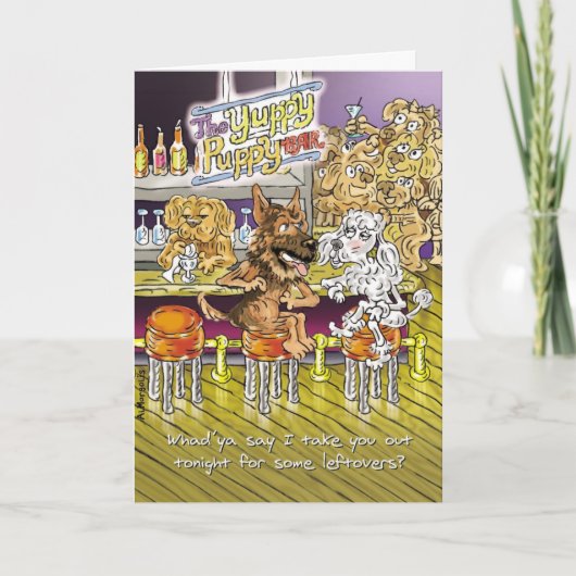 Deutsche Schäferhirte und Poodle Funny Jubiläumska Karte (Vorderseite)