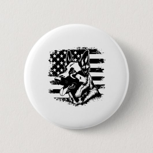 Deutsche Schäferhirte US-Flagge Sungles Patriotic Button (Vorderseite)