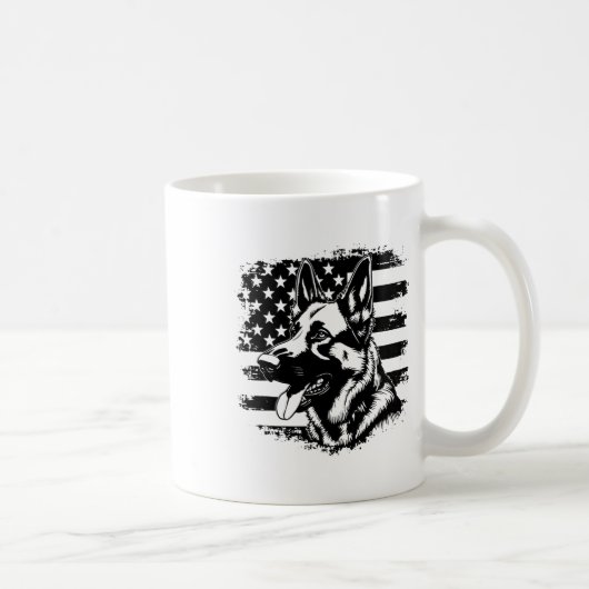 Deutsche Schäferhirte US-Flagge Sungles Patriotic Kaffeetasse (Rechts)